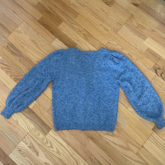 Knit Heartloom blue button up cardigan sweater - Picture 6 of 9
